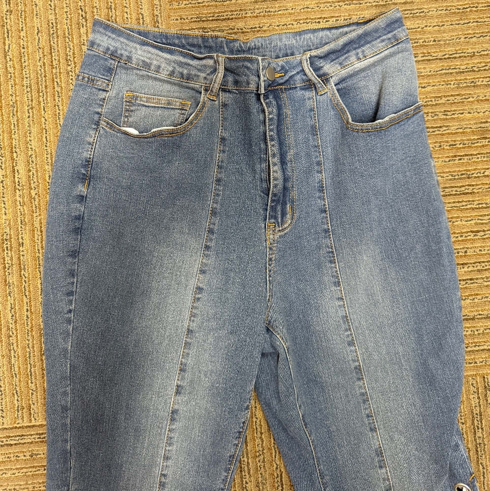 Shein highwasted lace-up jeans